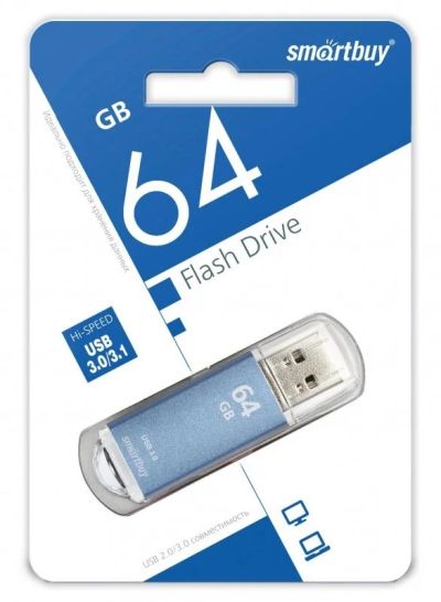 Лот: 17697652. Фото: 1. Флешка USB 3.0 64GB Smartbuy V-Cut... USB-флеш карты