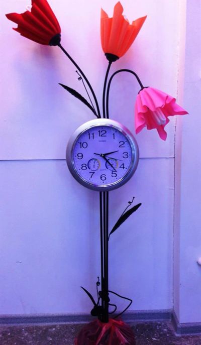 Лот: 3924600. Фото: 1. Торшер напольный с часами. 3 лампочки... Другое освещение