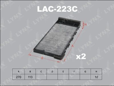 Лот: 13357187. Фото: 1. Lynx LAC-223C Салонный фильтр. Расходные материалы