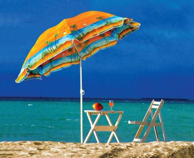 Лот: 12891586. Фото: 1. Зонт пляжный D-180 с наклоном... Туристическая, походная мебель