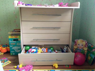 Лот: 8930019. Фото: 1. Комод-пеленатор, цвет беленый... Шкафы, стеллажи, комоды