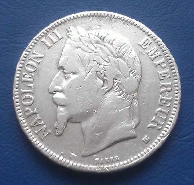 Лот: 6611500. Фото: 1. 5 франков 1869 года. Франция... Европа