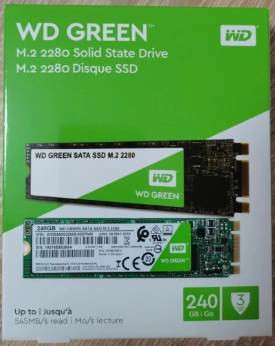 Лот: 18030274. Фото: 1. SSD m.2 2280 WD Green 240GB. SSD-накопители