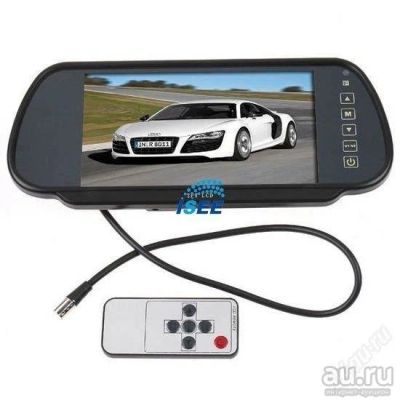 Лот: 9587196. Фото: 1. Зеркало. 7-дюймовый TFT LCD экран... Видеорегистраторы,  радар-детекторы, системы парковки