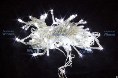 Лот: 16903163. Фото: 1. Нить 100LED белый 7 м, прозрачный-провод. Гирлянды, шарики, новогодние аксессуары