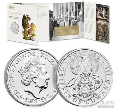 Лот: 17803623. Фото: 1. Великобритания - 5 фунтов 2021... Великобритания и острова
