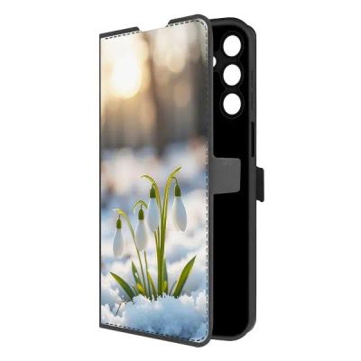Лот: 25135155. Фото: 1. Чехол Krutoff Eco Book "Подснежники... Чехлы, бамперы
