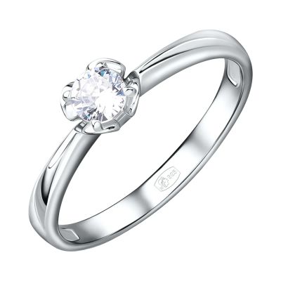 Лот: 23867979. Фото: 1. Серебряное кольцо с фианитами... Кольца, перстни