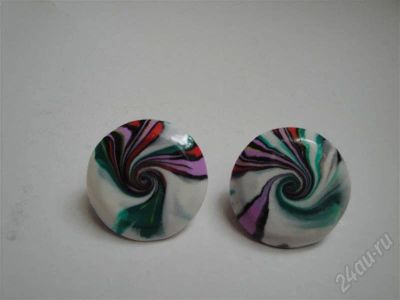 Лот: 362998. Фото: 1. Изделия из полимерной глины,гвоздики... Серьги, каффы
