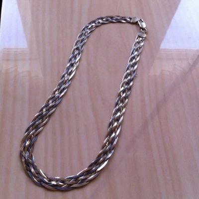 Лот: 5265261. Фото: 1. Серебряная цепь , трех цветная... Цепочки