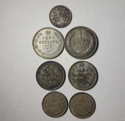 Лот: 13218805. Фото: 1. 7 серебряных вековых монет отличного... Наборы монет