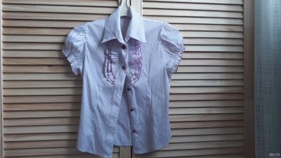 Лот: 15760755. Фото: 1. школьная блузка с коротким рукавом... Рубашки, блузки, водолазки