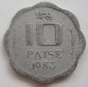 Лот: 11946906. Фото: 1. Индия 10 пайс 1983. Азия