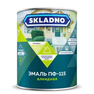 Лот: 24085118. Фото: 1. Эмаль Skladno, ПФ-115 Пром, алкидная... Краски, лаки, растворитель