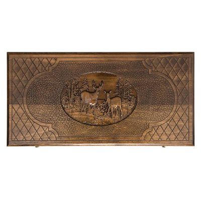 Лот: 23575080. Фото: 1. Нарды резные Ustyan Олень-2. Шахматы, шашки, нарды