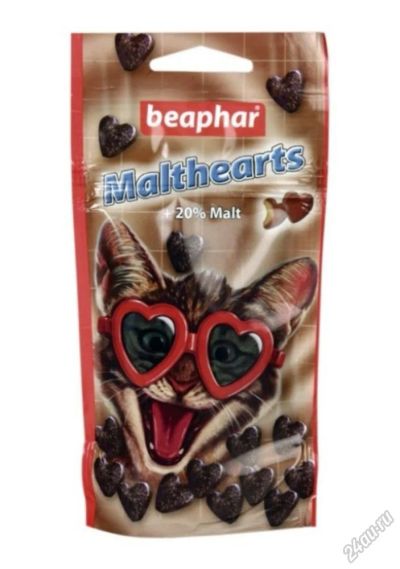 Лот: 5689782. Фото: 1. Лакомство Beaphar Malthearts для... Корма