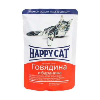 Лот: 10399138. Фото: 1. Корм Happy Cat Для Кошек Говядина... Корма