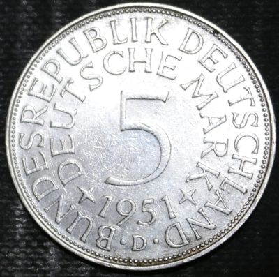 Лот: 15194769. Фото: 1. Германия. 5 марок. 1951 год. Монетный... Остальные страны