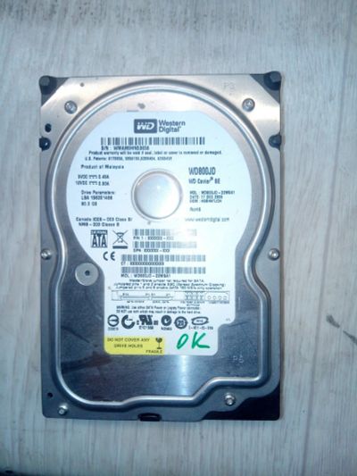 Лот: 14911588. Фото: 1. Жесткий диск wd sata2 80gb. Жёсткие диски (HDD)