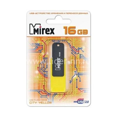 Лот: 11259366. Фото: 1. USB Flash 16GB Mirex City yellow. USB-флеш карты