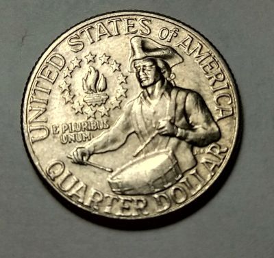 Лот: 11905381. Фото: 1. 25 центов США 1976г - 200 лет... Америка
