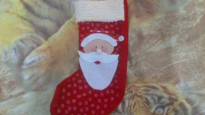 Лот: 8795997. Фото: 1. Рождественский чулок носок Новый... Гирлянды, шарики, новогодние аксессуары