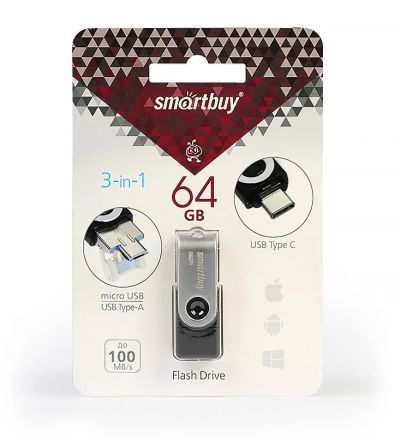 Лот: 11108597. Фото: 1. Флэш-диск SmartBuy 64GB USB 3... USB-флеш карты