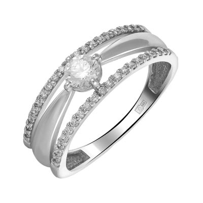 Лот: 23885613. Фото: 1. Кольцо TALANT из золота с фианитами. Кольца, перстни