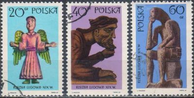 Лот: 25646094. Фото: 1. 1969. Польша. Популярные скульптуры... Марки