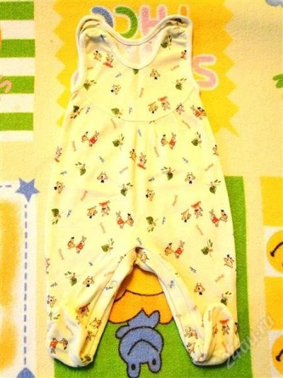 Лот: 1384742. Фото: 1. Новые мягкие ползунки с зайчатами... Ползунки, распашонки, слипы