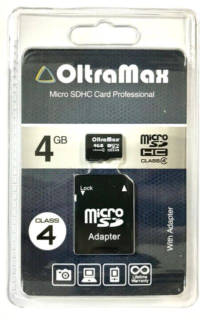 Лот: 15328955. Фото: 1. Карта Памяти MicroSD 4GB OltraMax... Карты памяти