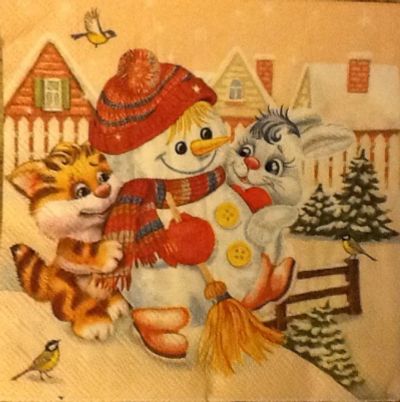 Лот: 4744562. Фото: 1. Салфетка для декупажа. Новый год... Декупаж