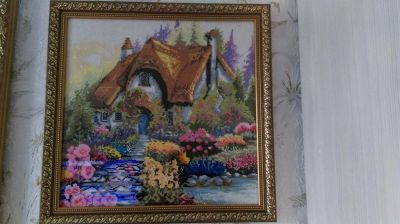 Лот: 6277949. Фото: 1. вышивка Домик. Вышивание