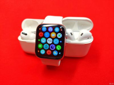 Лот: 16933429. Фото: 1. Комплект Apple Watch 6 + Airpods... Смарт-часы, фитнес-браслеты, аксессуары