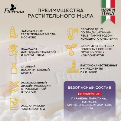Лот: 23983737. Фото: 1. Флоринда мыло виноград и черника... Уход за телом