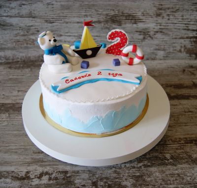 Лот: 12476372. Фото: 1. Торт Мишка моряк. Торты, пирожные