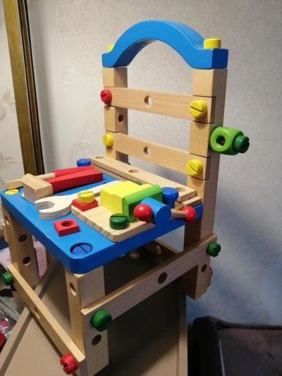 Лот: 17442700. Фото: 1. игрушка конструктор стул деревянный... Конструкторы