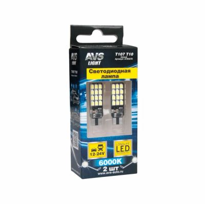 Лот: 20584571. Фото: 1. T107 T10/белый/ (W2.1x9.5D) 24SMD... Оптика и освещение