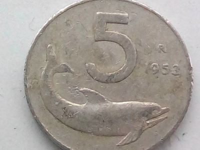 Лот: 16532450. Фото: 1. Монета Италии 5 лир. Европа