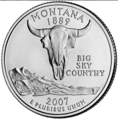 Лот: 7861463. Фото: 1. США.25 центов 2007 г. .Montana... Америка