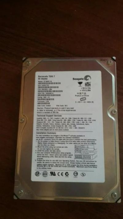 Лот: 10192160. Фото: 1. Жесткий диск HDD IDE Seagate ST380011A. Жёсткие диски