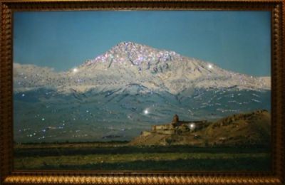 Лот: 21290940. Фото: 1. Картина Гора Арарат с кристаллами... Другое (сувениры, подарки)