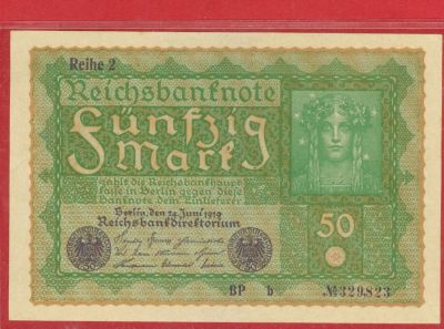 Лот: 12738305. Фото: 1. Германия 50 марок 1919(2 серия... Германия и Австрия