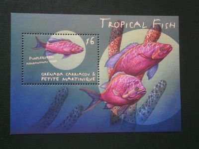 Лот: 9940689. Фото: 1. Марки.блок, Тропические рыбы... Марки