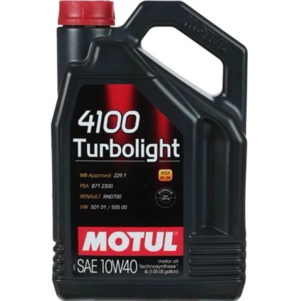 Лот: 16236999. Фото: 1. Масло MOTUL 10W40 4100 Turbolight... Масла, жидкости