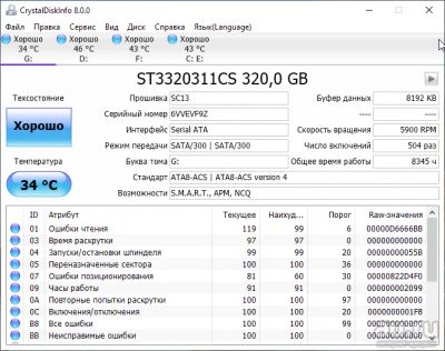 Лот: 13473872. Фото: 1. Жесткий диск Seagete 320 Gb, 3... Жёсткие диски (HDD)