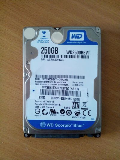 Лот: 7394306. Фото: 1. жесткий диск western digital 250гб. Жёсткие диски (HDD)
