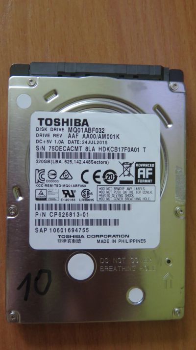 Лот: 17862802. Фото: 1. Жесткий диск Toshiba MQ01ABF032... Жёсткие диски