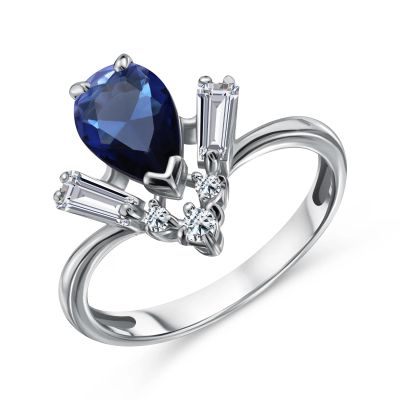 Лот: 23859485. Фото: 1. Серебряное кольцо с фианитами. Кольца, перстни