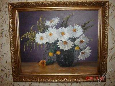 Лот: 455265. Фото: 1. Картина "Ромашки" холст, масло... Произведения